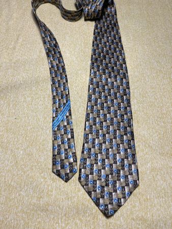 Ermenegildo Zegna Cravatta di seta blu marrone made in Italy