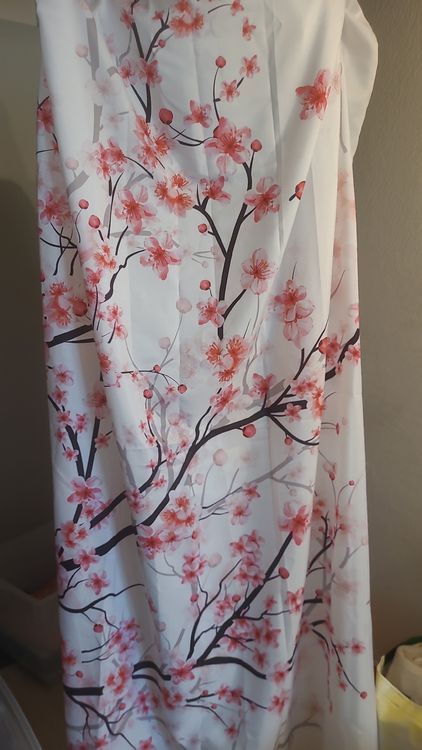 Bonhause Duschvorhang Kirschblüte 180x200cm - Wasserdicht, Anti-Schimmel, Mit 12 Haken