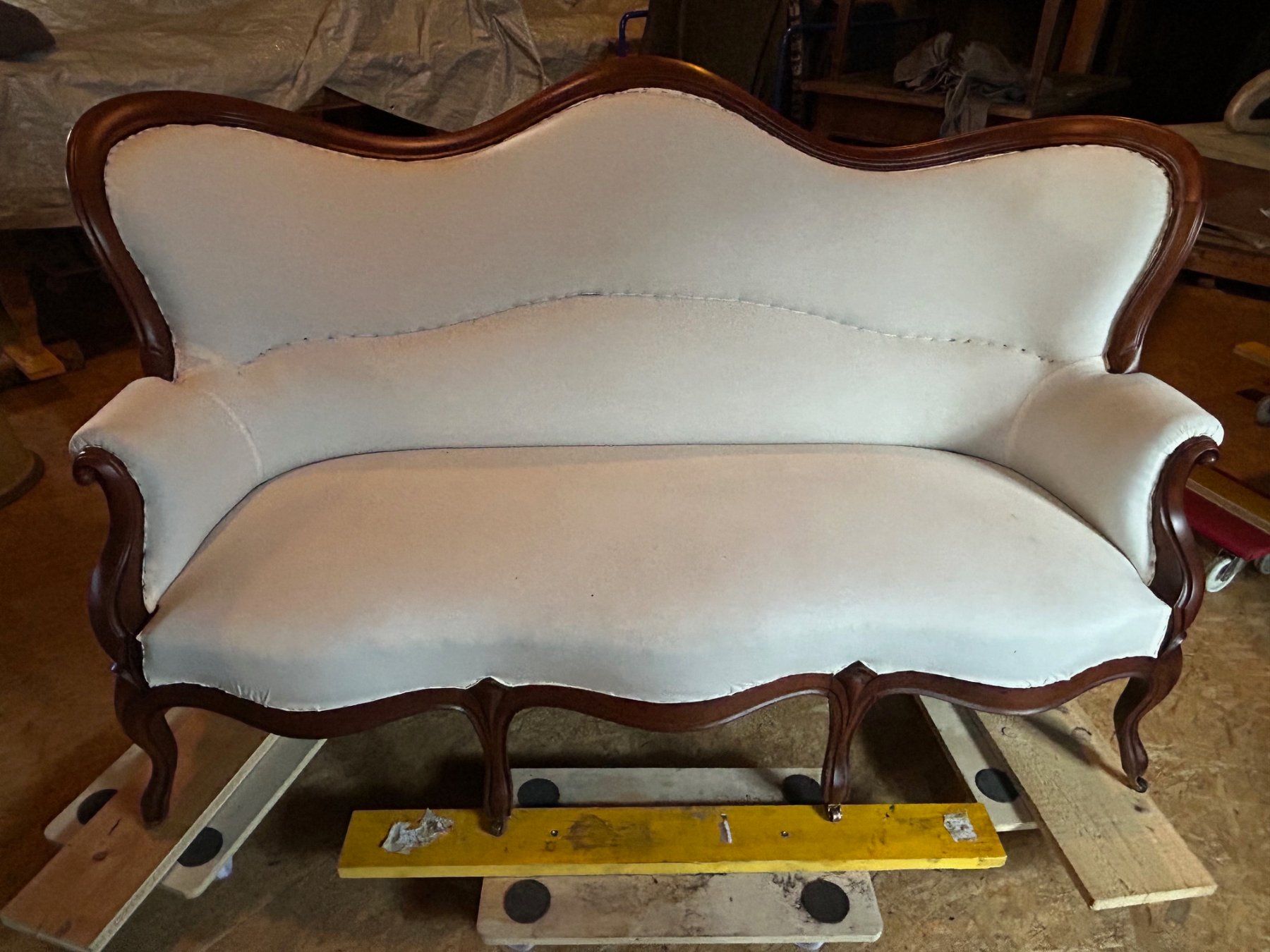 Sofas: Louis Philippe Sofa  mit Vor Stoff Hartholz, Kanneliert – Gebraucht aus Koblenz von Rbaldinger54
