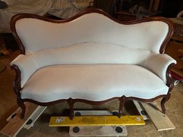 Louis Philippe Sofa  mit Vor Stoff Hartholz, Kanneliert