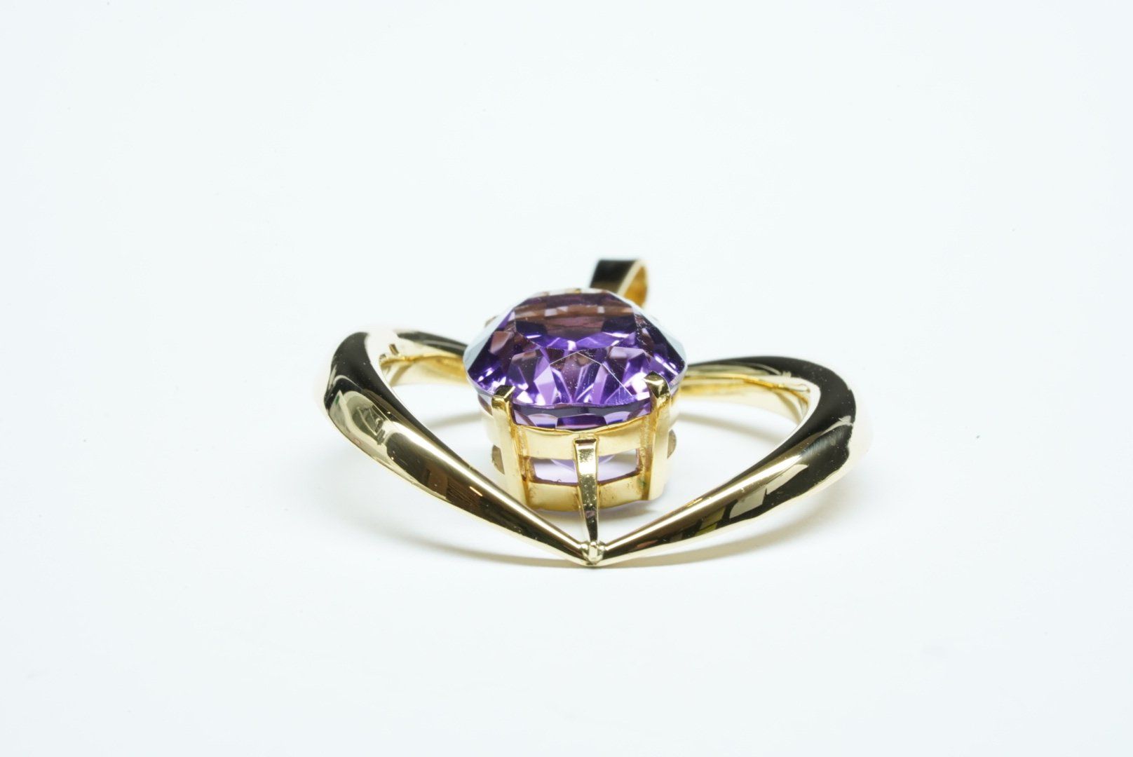 Anhänger: 18 Gelbgold Anhänger mit Amethyst – Gebraucht aus Bülach von Re-Jewelled 3