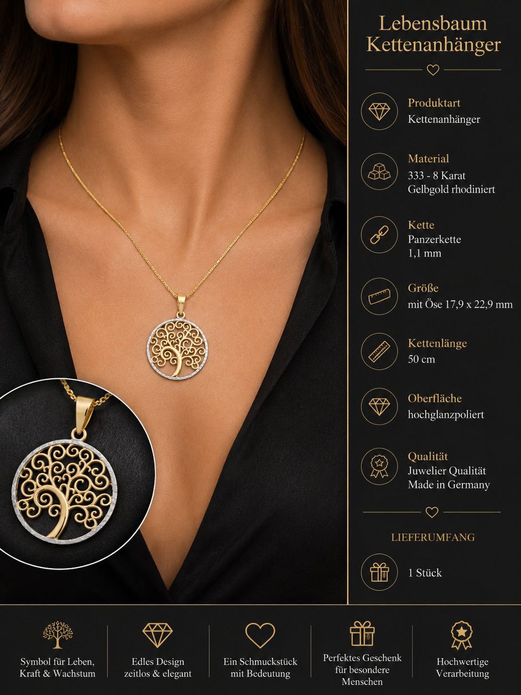 Anhänger: Anhänger mit Kette gold – Neu und originalverpackt aus Hemmental von Goldwelt2 4