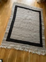 Berber Teppich Aethiopien  schwarz braunes Muster 206 x 140