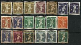 1909–1933, alle Tellknaben, glatte Gummierung, SBK 255.– **