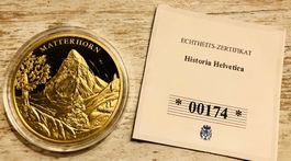 🇨🇭 Historia Helvetica vergoldete Medaille * Matterhorn *