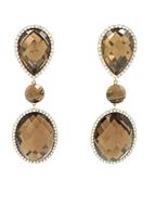 ROBERTO COIN. Boucles d’oreilles or rose, quartz et diamants