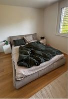 Bed frame — Beliani Vinay, corduroy, 180 × 200 cm