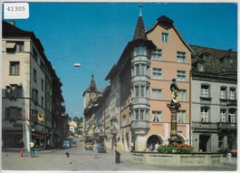 Schaffhausen - Fronwagplatz mit Landknechtbrunnen & Obertor