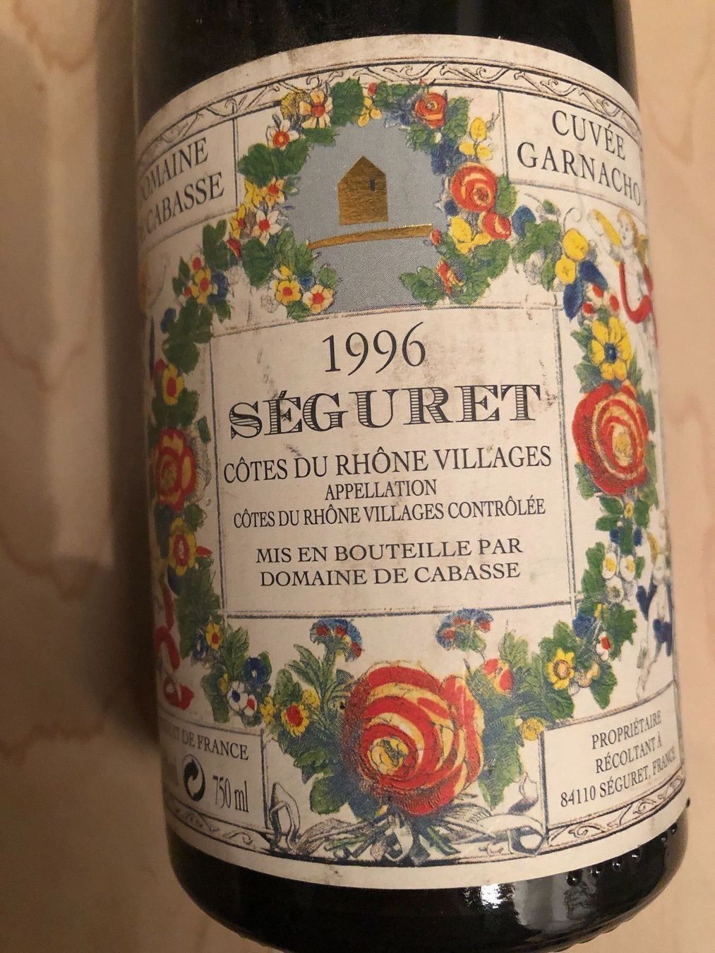 Vino: SEGURET, 1996, Domaine de Cabasse – Nuovo (secondo la descrizione) da Wald ZH venduto da mlnt 5