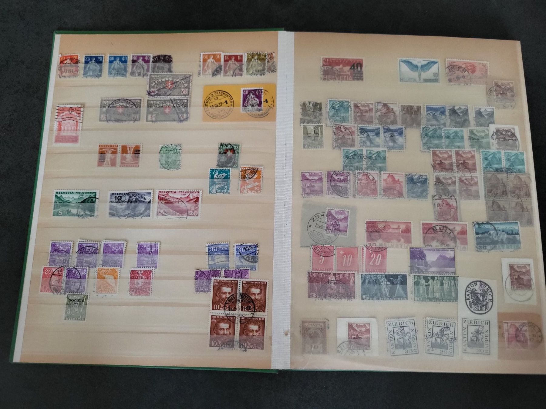 Alle Briefmarken: Sammlung Album - Schweiz – Gebraucht aus Rümlang von Turrin 2