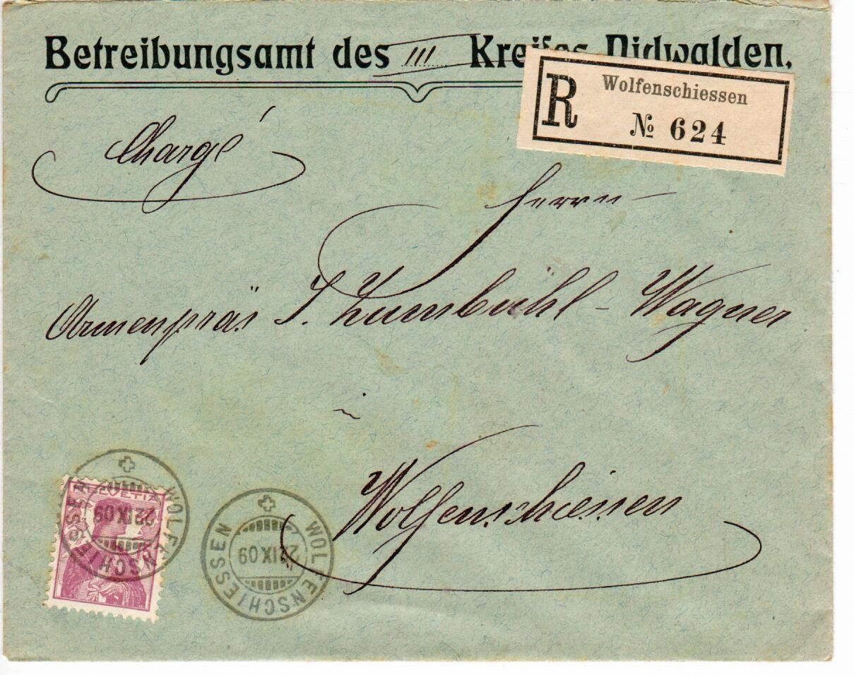 Tutti i francobolli: R - Brief Wolfenschiessen 1909 – Usato da Wolhusen venduto da Curver9