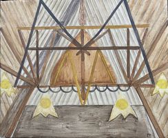 Mentha, Oel auf Leinwand "toiture africaine II"