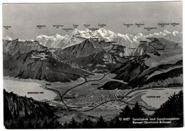 Vogelschau-AK Interlaken Jungfraugebiet