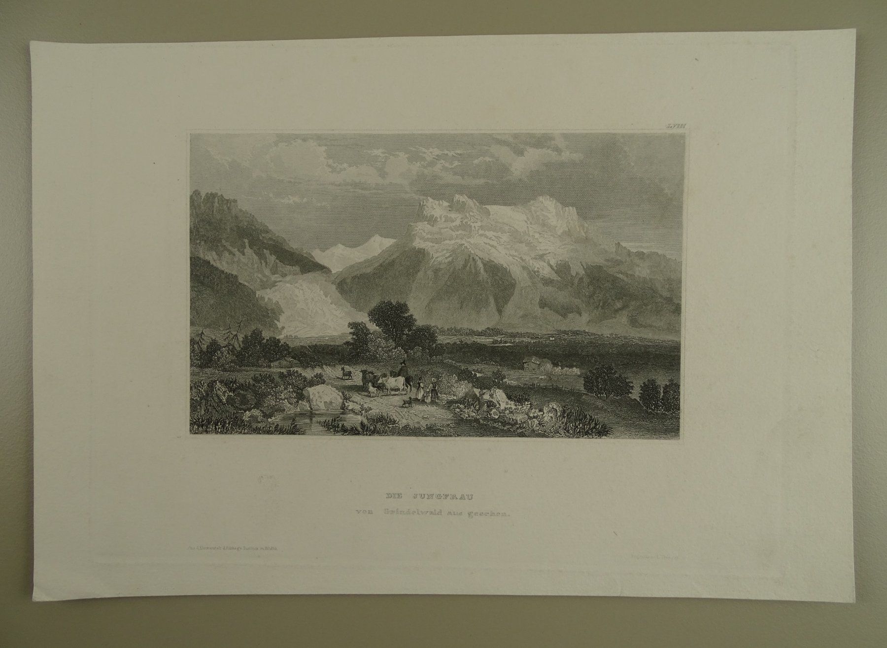 Incisioni: DIE JUNGFRAU, STAHLSTICH UM 1850 – Usato da Grüningen venduto da Kartensammler