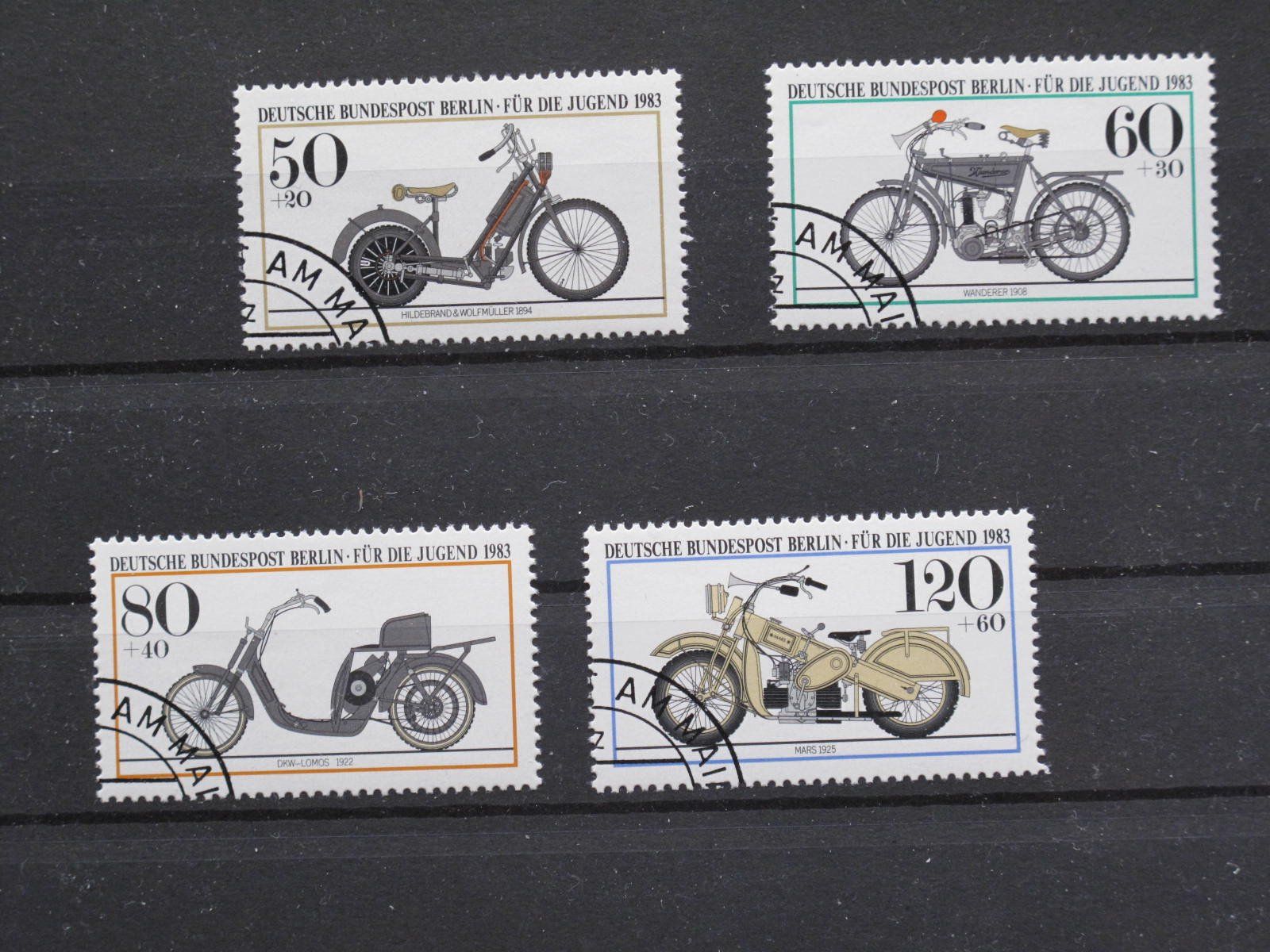 Alle Briefmarken: Berlin 1983 Historische Motorräder gest. – Gebraucht aus Wil SG von fva01