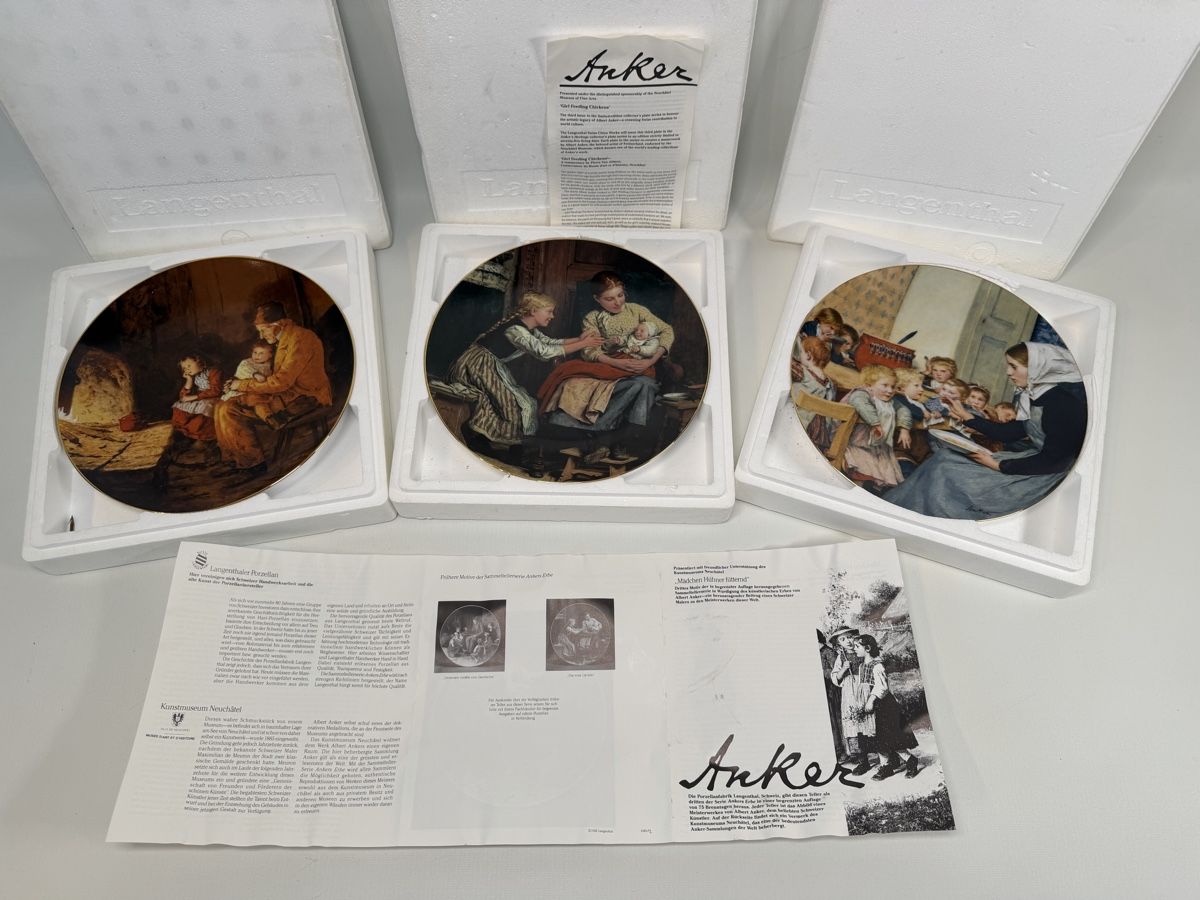 Piatti: Albert Anker Langenthal Sammelteller 3 Set mit Box 86,87,88 – Nuovo (secondo la descrizione) da Rombach venduto da vir_2dsd