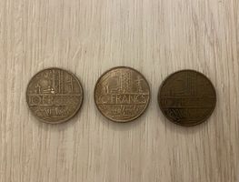 3x 10 Francs Münzen (Republique Française): 1979, 1980, 1984