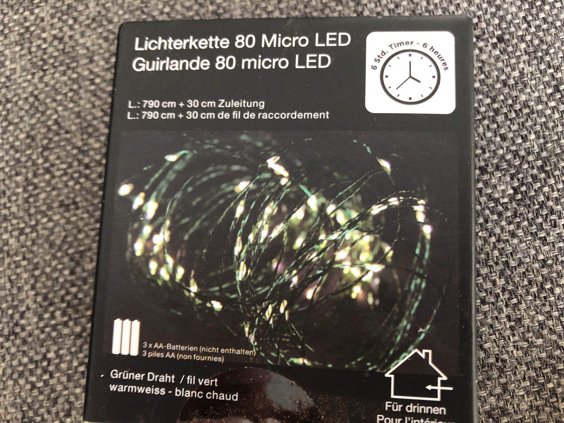 Ghirlande e barre luminose: Lichterkette Micro LED, 3Stk., 80 Lämpchen, neuwertig – Nuovo (secondo la descrizione) da Arlesheim venduto da leyRum4.5 3