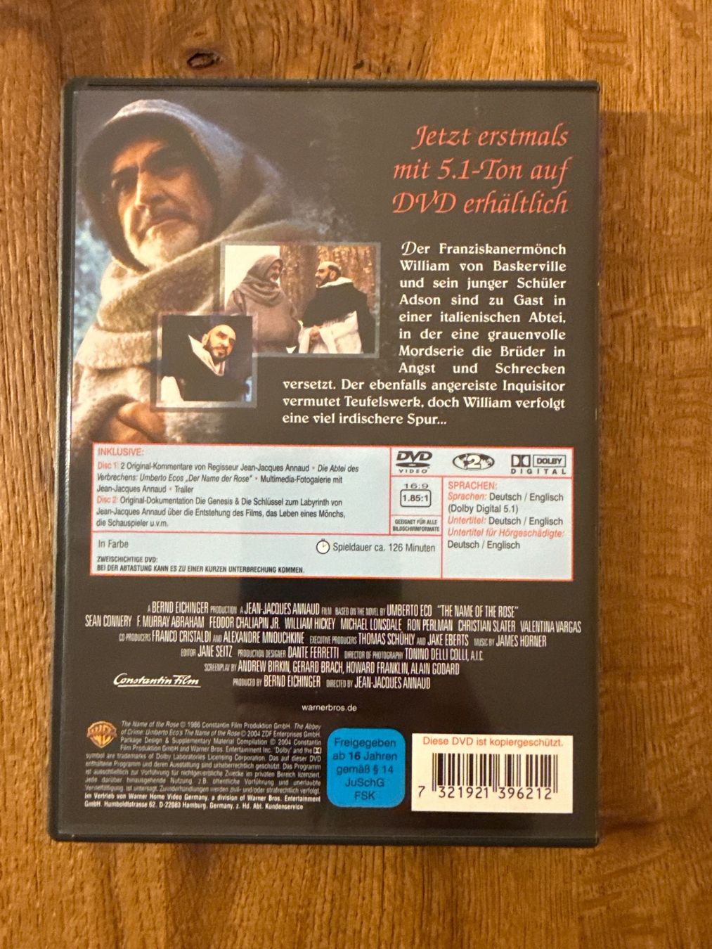 Tutti i DVDs: Der Name der Rose (1986) DVD – Usato da Zürich venduto da Gekuu 1
