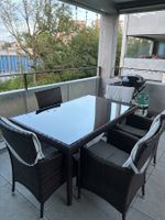 Gartenmöbel-Set aus Polyrattan – Tisch mit 5 Stühlen