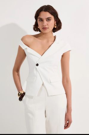 Neu Karen Millen tailliertes Top mit asymmetrischen Kragen