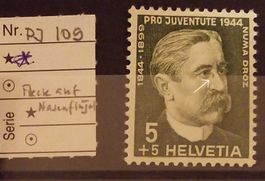 2911B) J109., Abart, Fleck auf Nasenflügel, postfrisch