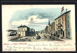 Schaffhausen, Hotel National mit Strasse