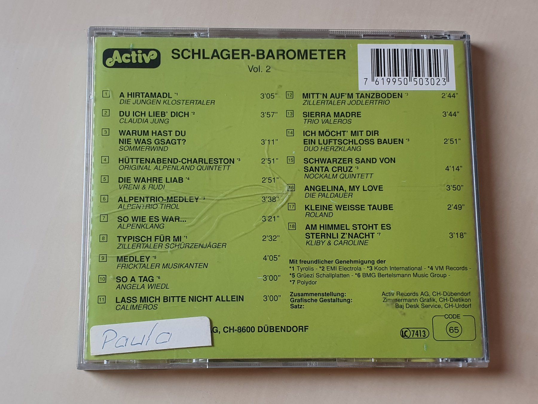CDs: Schlager Barometer Vol. 2 – Gebraucht aus Stansstad von collectorsshop 1