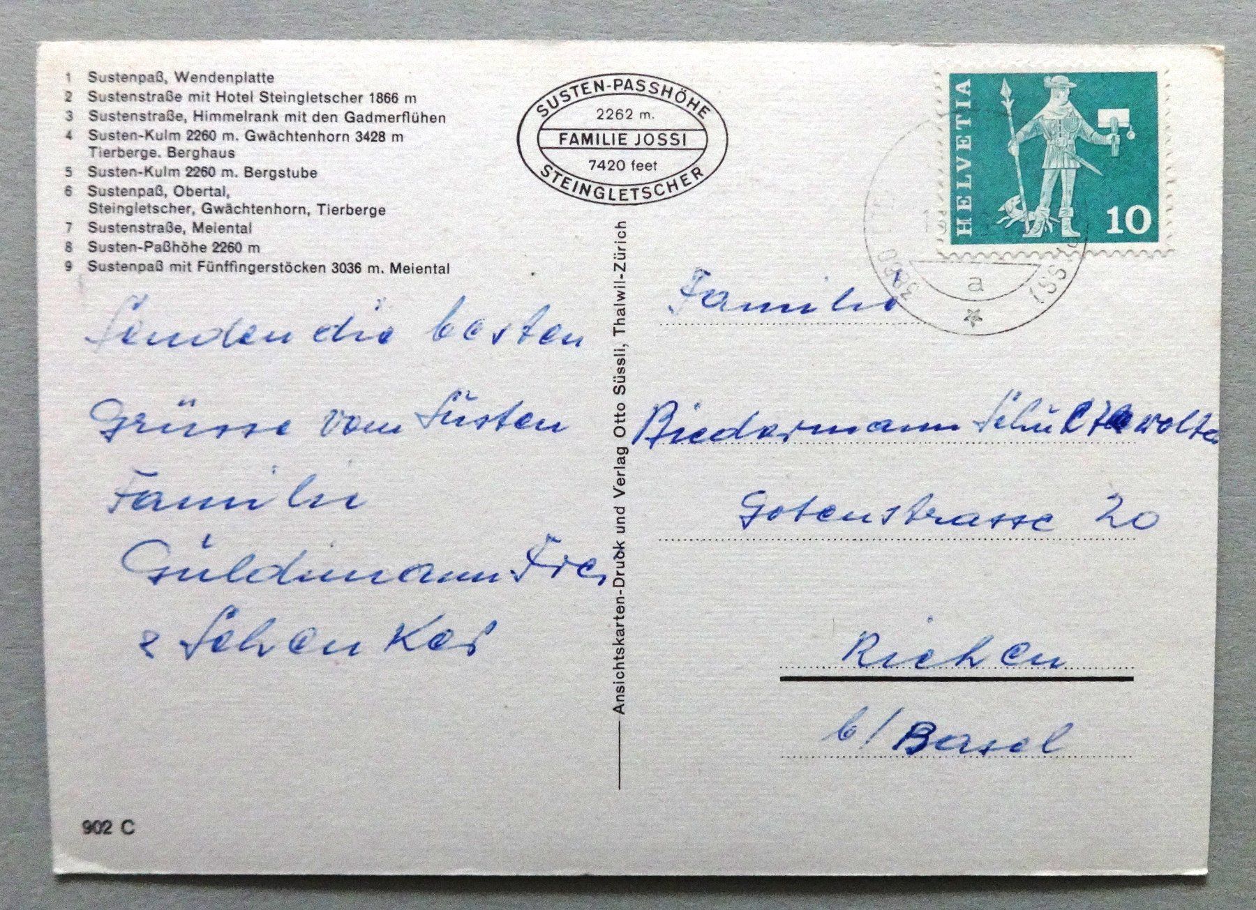 Cartes postales: Sustenpass – D'occasion à Fétigny par Billy2miny 1