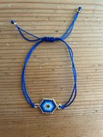 Perlenbesetztes 🧿Evil Eye🧿 Armband royalblau