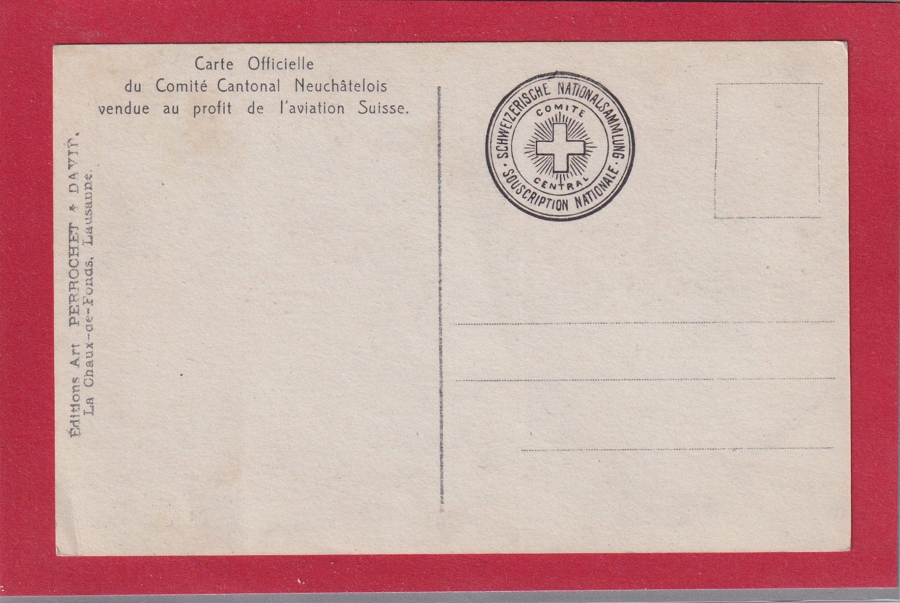 Cartoline postali: Carte officielle / Comité cant. NE / OK 5 – Usato da Orvin venduto da Pyaeschli 1