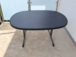 Table de balcon pliante ovale noire 