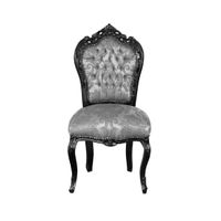 Barock Stuhl schwarz/grau gemustert
