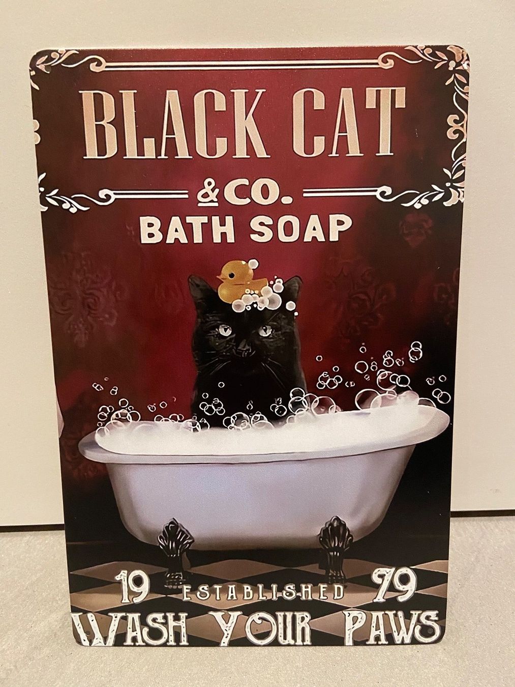 Schilder: BLACK CAT & CO. BATH SOAP Vintage Blechschild Neu – Neu und originalverpackt aus Seon von Aaargauer01 1