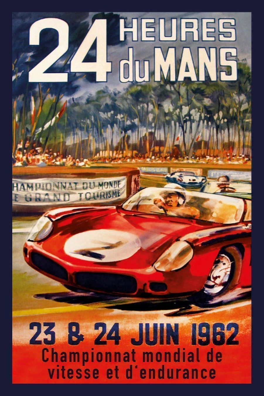 Insegne: Blechschild-24 HEURES DU MANS-JUIN 1962 – Nuovo e nell'imballaggio originale da Rupperswil venduto da big-one-sale