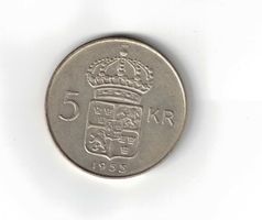 Schweden 5 Kronen 1955 Silber