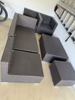 Gartenlounge 4-teilig Rattansimulation dunkelbraun gebraucht