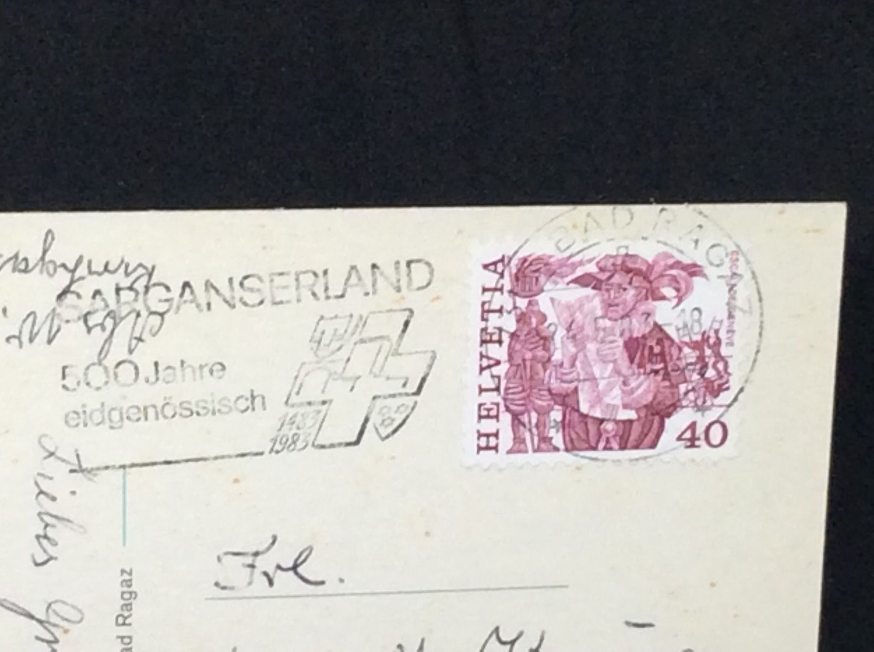 Cartoline postali: Bad Ragaz mit Gonzen und Alvier – Usato da Widnau venduto da Brusi9 1