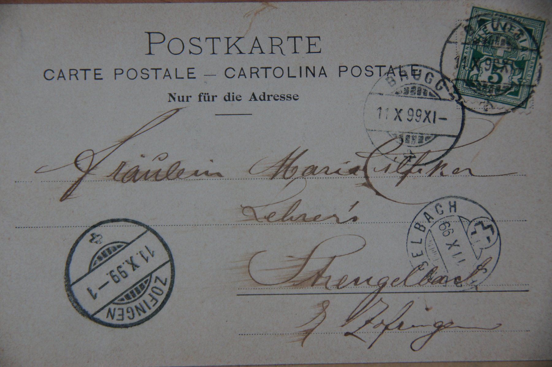Ansichtskarten: Ansichtskarte Brugg 1899 – Gebraucht aus Brugg AG von He5200 1