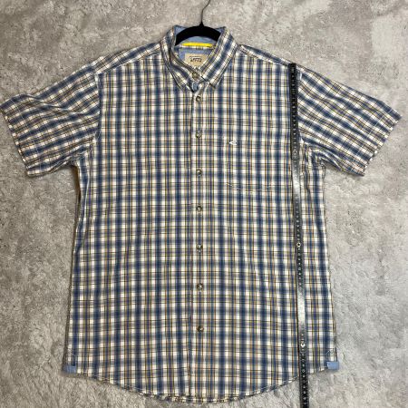 Camel Active Hemd M Kariert Kurzarm 100% Baumwolle Top