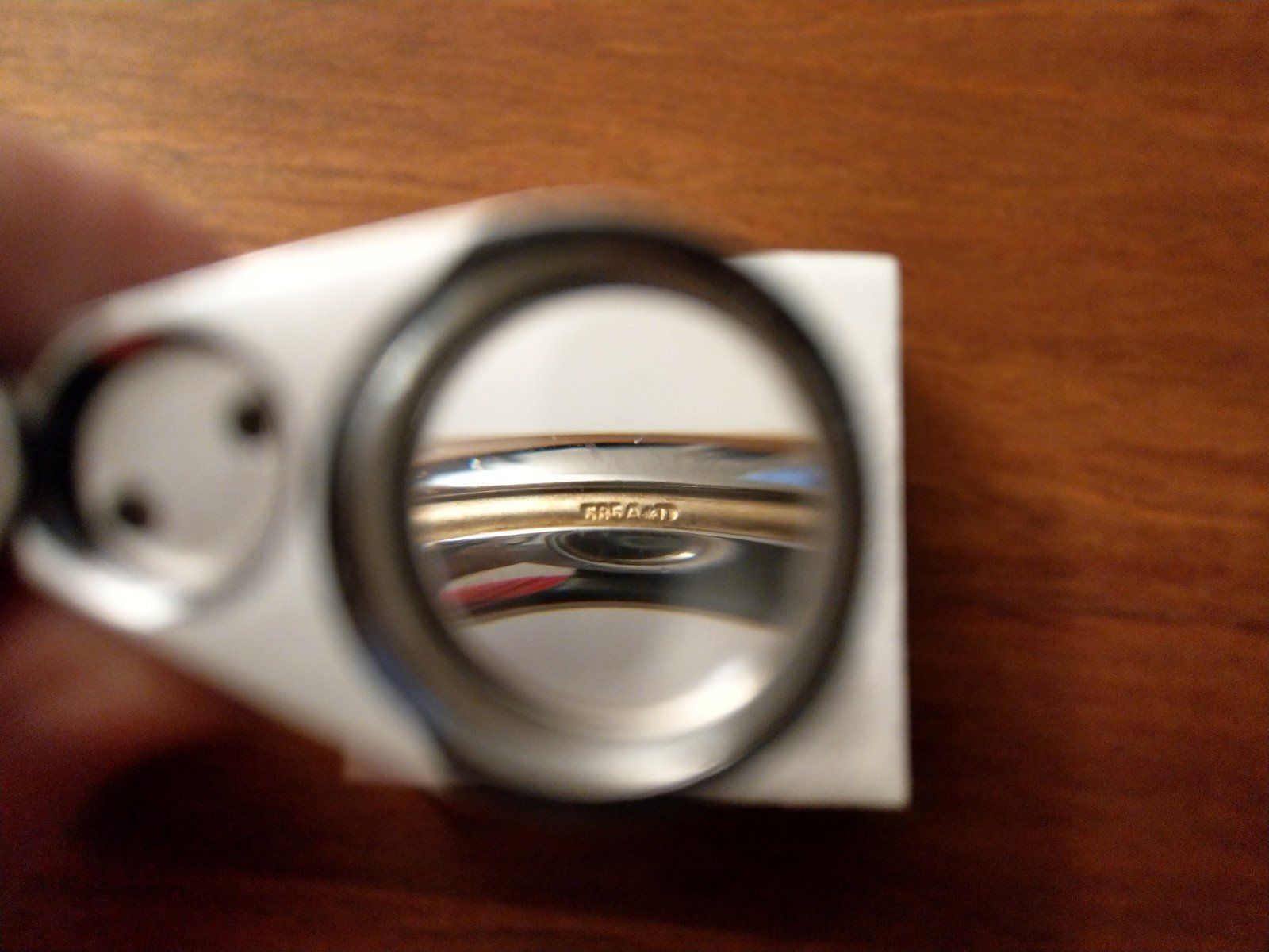 Ringe: Ring Stahl mit Gold, NEU, Gr. 54 – Neu und originalverpackt aus Köniz von Kakadu22 3