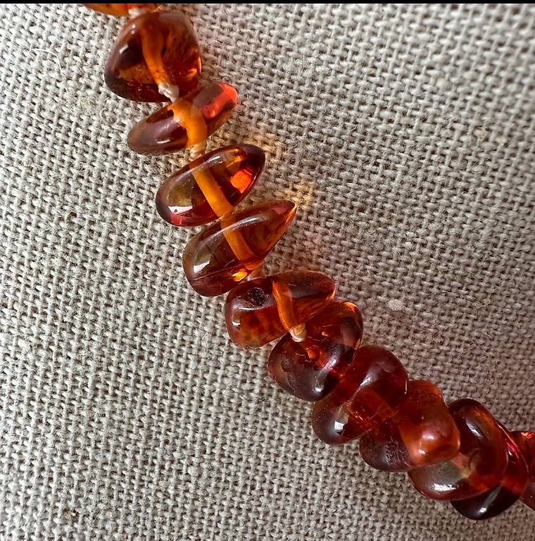 Catenine: Handgeknüpfte Bernsteinkette – Usato da Sax venduto da kaulquappe01 2