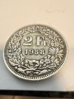 Schweiz 2 Franken 1958 – Silber 835 – Original Helvetia