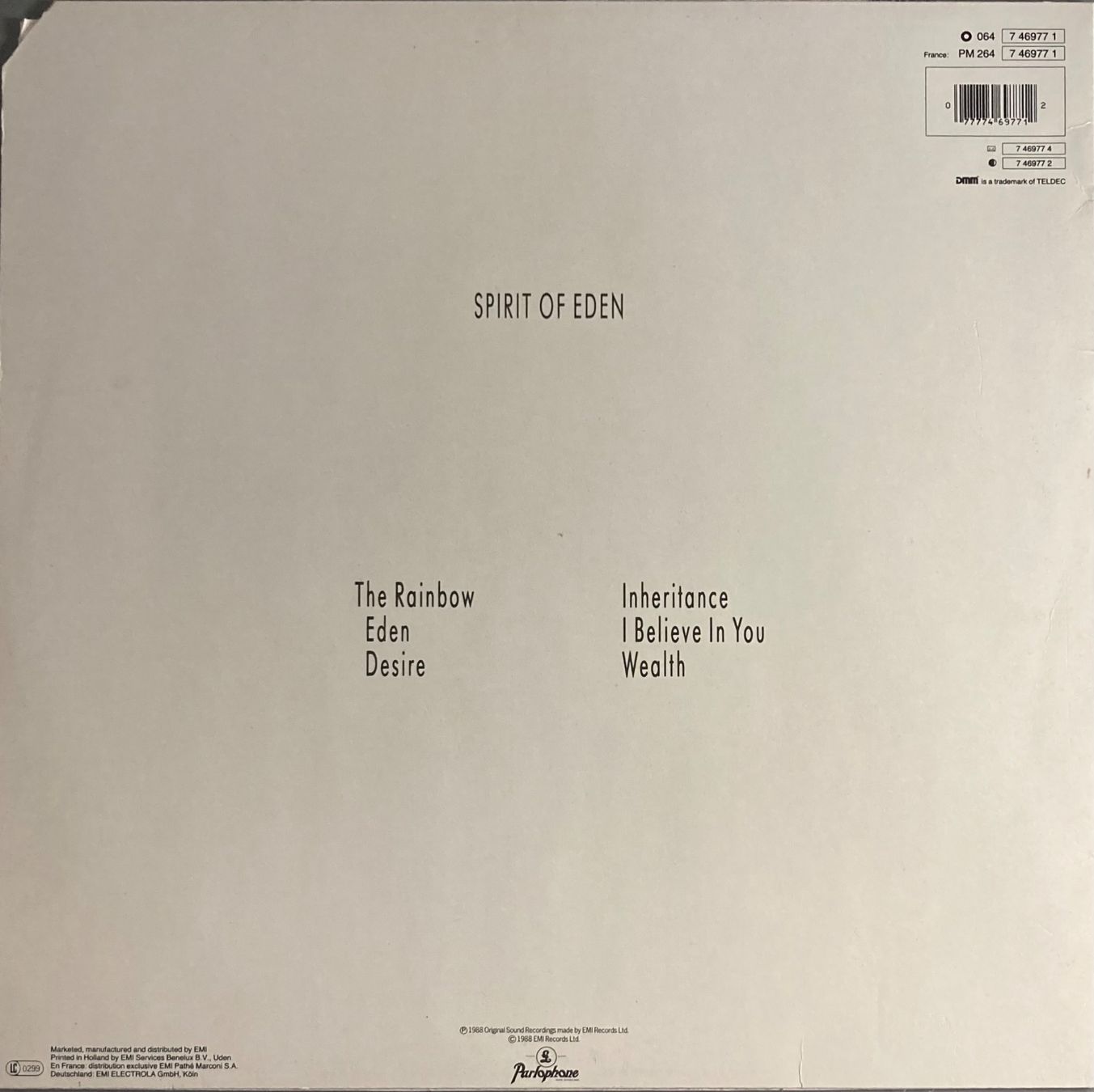 Dischi in vinile: TALK TALK - SPIRIT OF EDEN – Usato da Poliez-Pittet venduto da Newtown-Records 1