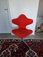 Rotes Design Bürostuhl, Drehstuhl mit Rollen, Vintage, 19...