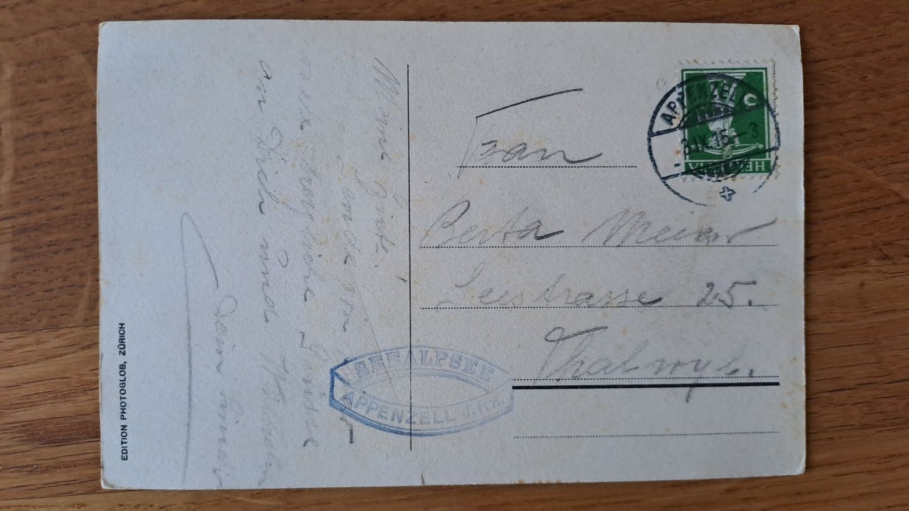 Cartoline postali: Ansichtskarte Seealpsee 1915 – Usato da Speicherschwendi venduto da allowed-crime 1
