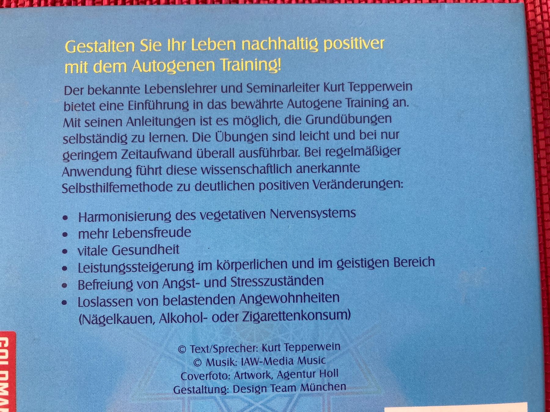 Audiolibri: CD,  Autogenes Training, Kurt Tepperwein, 2CDs – Usato da Baden venduto da Yoyo1 1