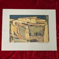 Original-Lithografie - Architekturkomposition - handsigniert