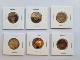 6x 5 Schilling 80-81-82-83-84-87