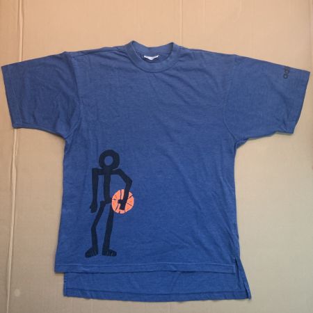 Y2K Vintage-T-Shirt von Adidas mit blauem Streetball-Motiv